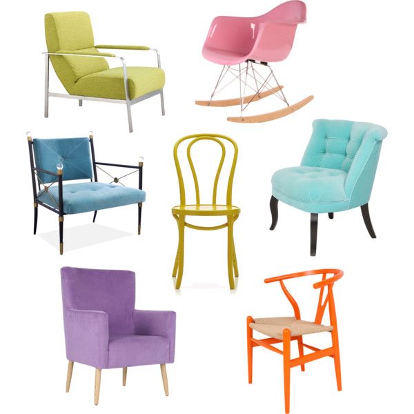 colorful chairs via ohidesignblog