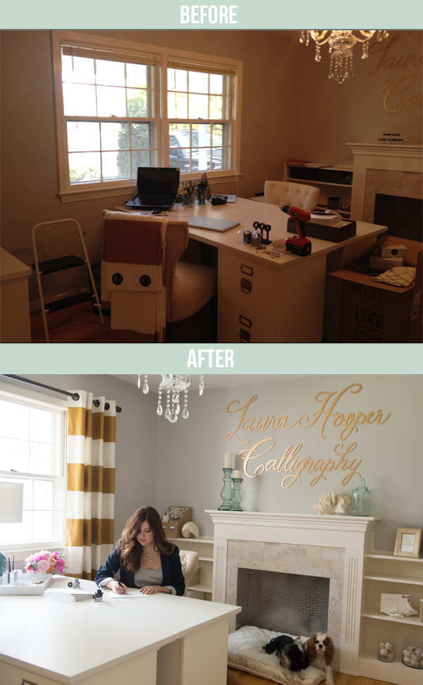 Laura Hooper Calligraphy Office / Designed by Jessica of With Love, Design / Photographed by Abby Jiu Photography / Featured on Glitter Guide