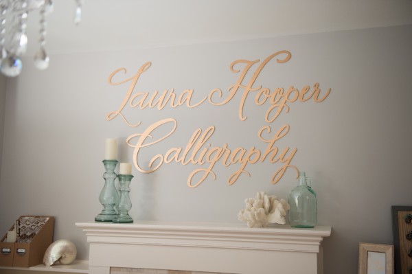 Laura Hooper Calligraphy Office / Designed by Jessica of With Love, Design / Photographed by Abby Jiu Photography / Featured on Glitter Guide