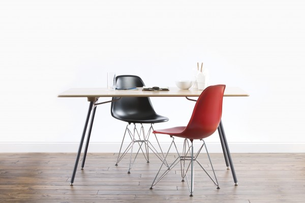 White Oak Dining Table with Eames Chairs via oh, i design blog