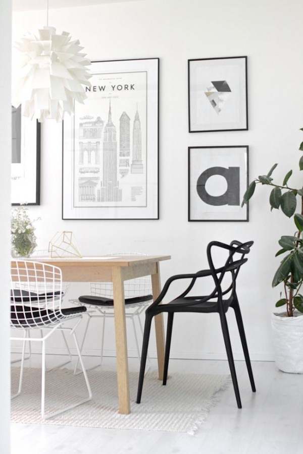 black & white interiors via oh, i design blog-1