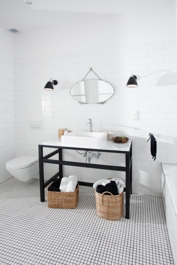 black & white interiors via oh, i design blog