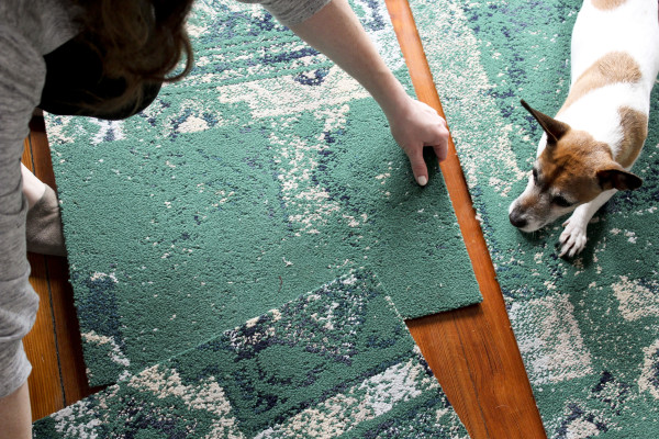 FLOR's Remembrance Rug in Emerald via Oh, I Design Blog