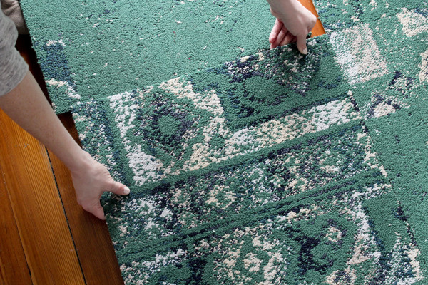 FLOR's Remembrance Rug in Emerald via Oh, I Design Blog