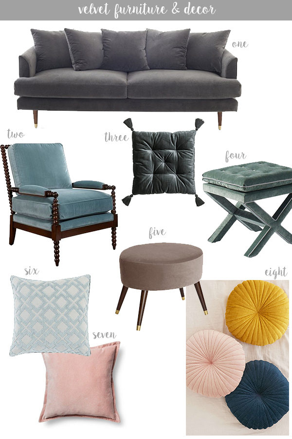 Velvet Trend: Interiors // via Oh, I Design Blog