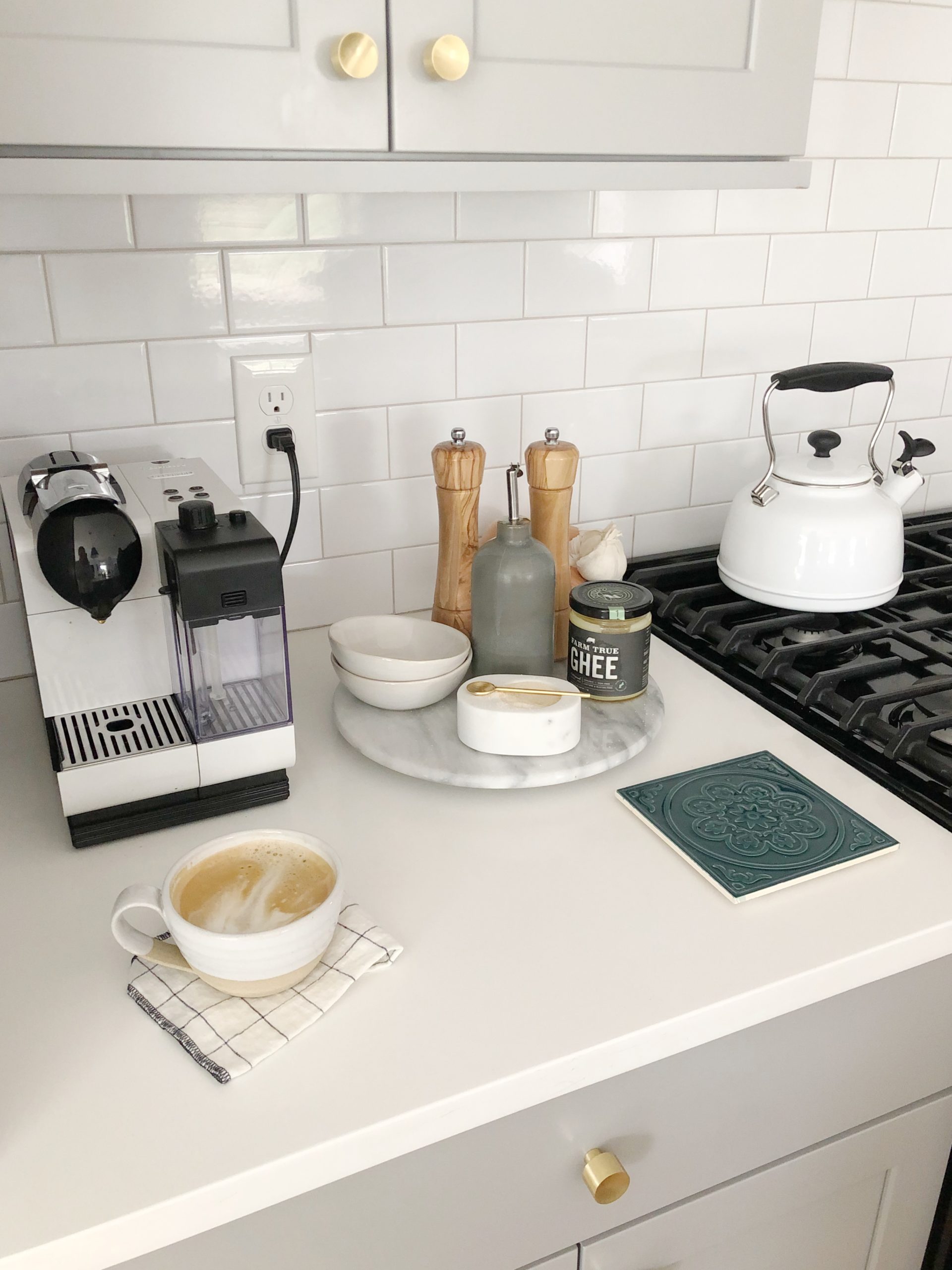 our coffee set-up at home, nespresso coffee